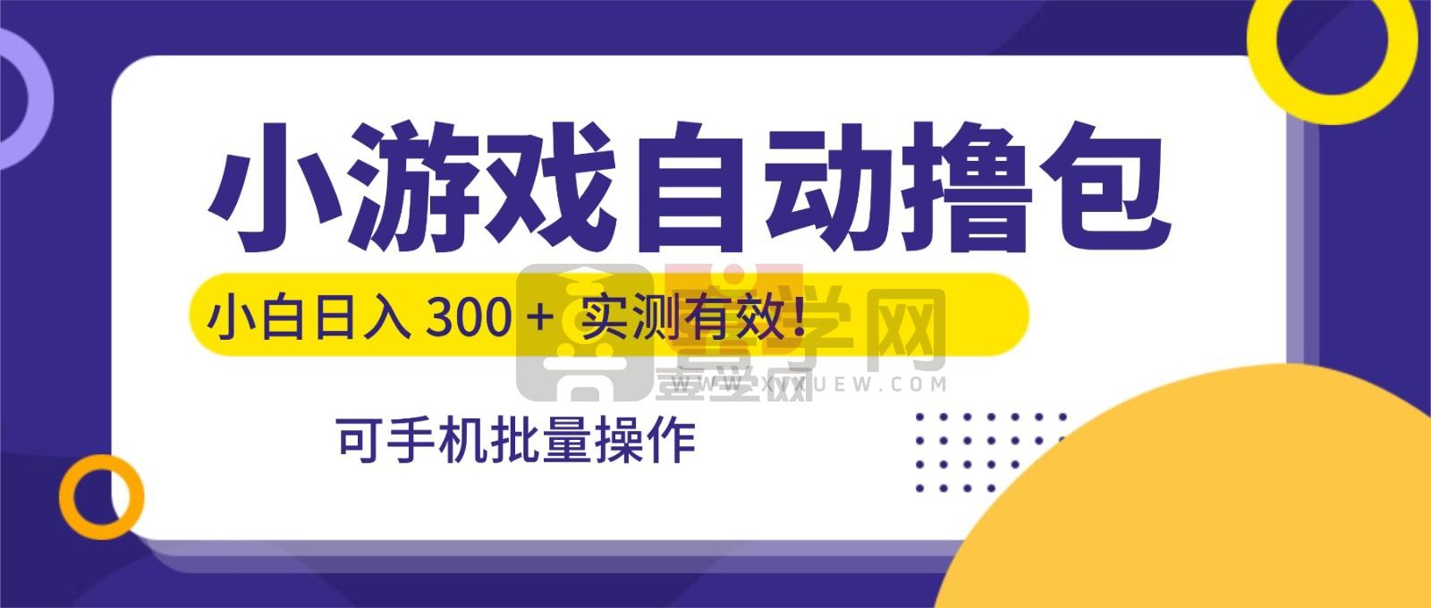 小游戏自动撸包，手机批量操作，小白日入300 +-喜学网