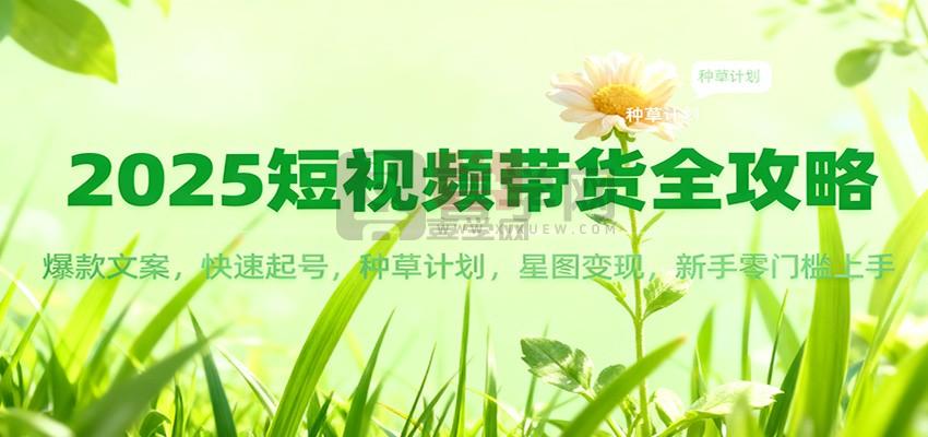 2025短视频带货全攻略：爆款文案，快速起号，种草计划，星图变现，新手零门槛上手-喜学网