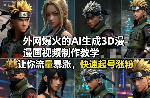 外网爆火的AI生成3D漫画视频制作教学,让你流量暴涨,快速起号涨粉!-喜学网