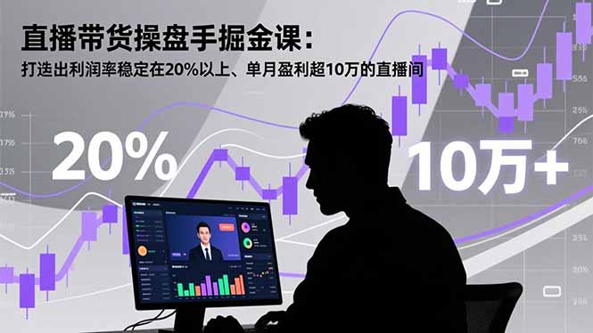 直播带货操盘手掘金课：打造出利润率稳定在20%以上、单月盈利超10万的直播间-喜学网