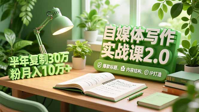自媒体写作实战课2.0，爆款标题、内容结构、IP打造，半年复制30万粉月入10万+-喜学网
