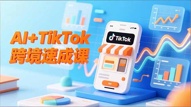 AI+TikTok跨境速成课，智能翻译、店铺定位、流程拆解，7天高效上线运营-喜学网