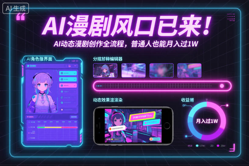 AI漫剧风口已来！AI动态漫剧创作全流程，普通人也能月入过1W-喜学网