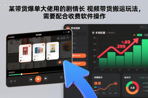某带货爆单大佬用的剧情长视频带货搬运玩法，需要配合收费软件操作-喜学网