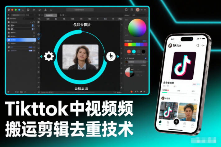 Tiktok中视频纯搬运剪辑去重技术，外来技术，自行测试-喜学网