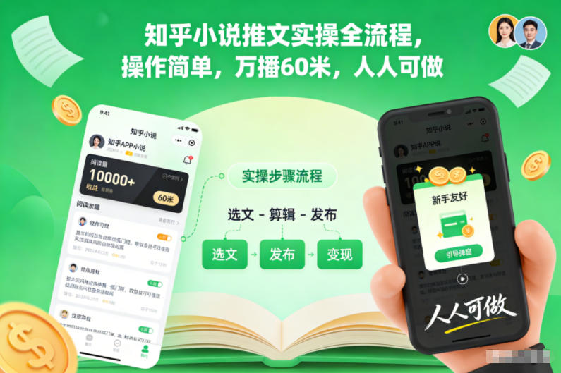 知乎小说推文实操全流程，操作简单，万播60米，人人可做-喜学网