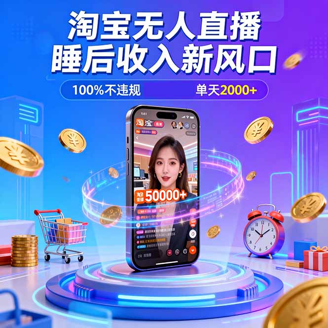 淘宝无人直播，不违规不封号，直播100小时卖了5万，年底旺季！-喜学网