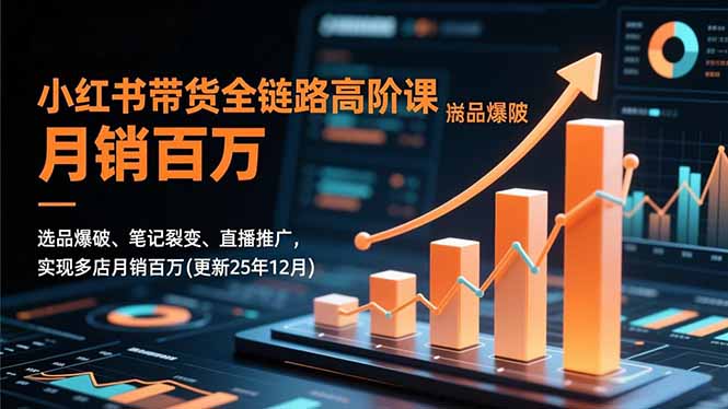 小红书带货全链路高阶课，选品爆破、笔记裂变、直播推广，实现多店月销百万(更新25年12月-喜学网