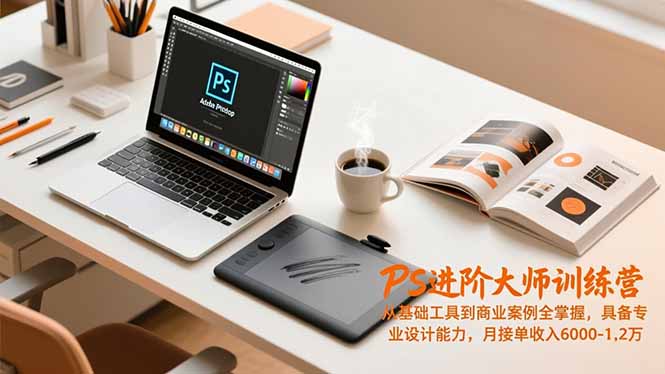 PS进阶大师训练营，从基础工具到商业案例全掌握，具备专业设计能力，月接单收入6000-1.2万-喜学网
