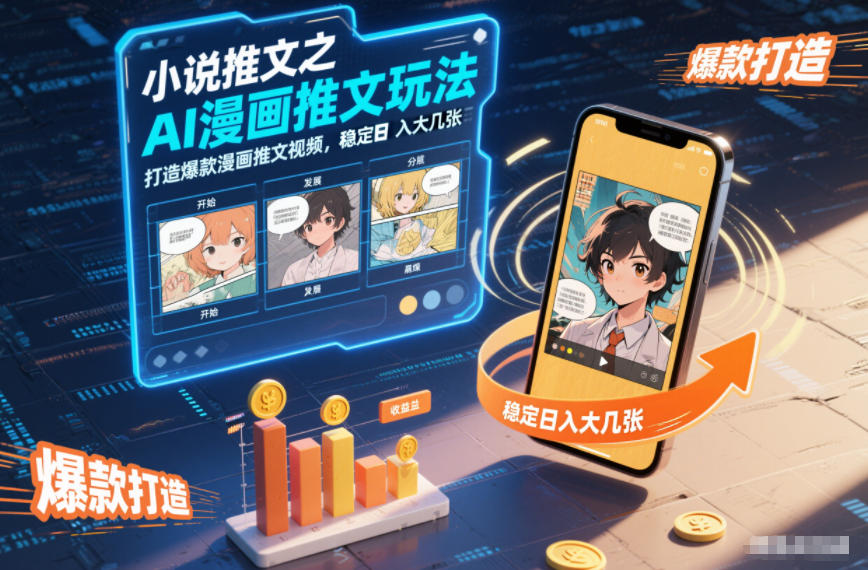 小说推文之AI漫画推文玩法，打造爆款漫画推文视频，稳定日入大几张-喜学网